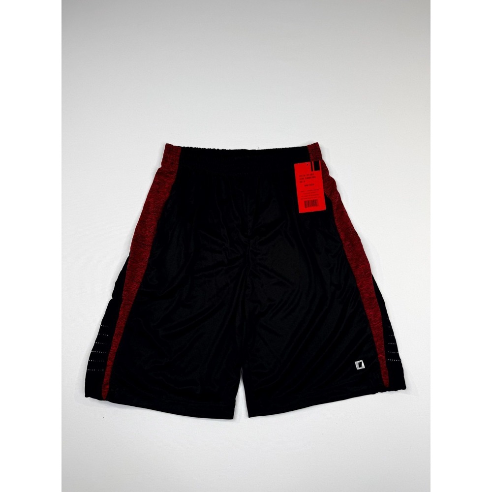 Cougar‎ Sport Athletic Shorts Mens M Black Marled Red Side Mesh Panel Basketball